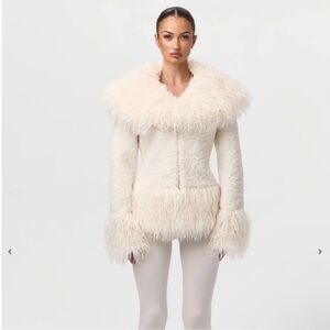 Naked Wardrobe Cream Teddy Jacket